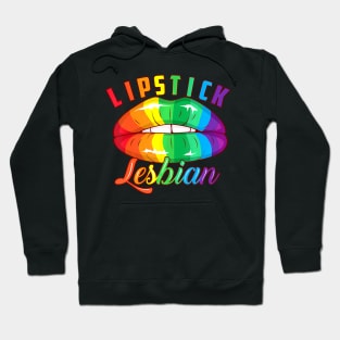 Lipstick Lesbian Cool Colored Lips LGBT Hoodie